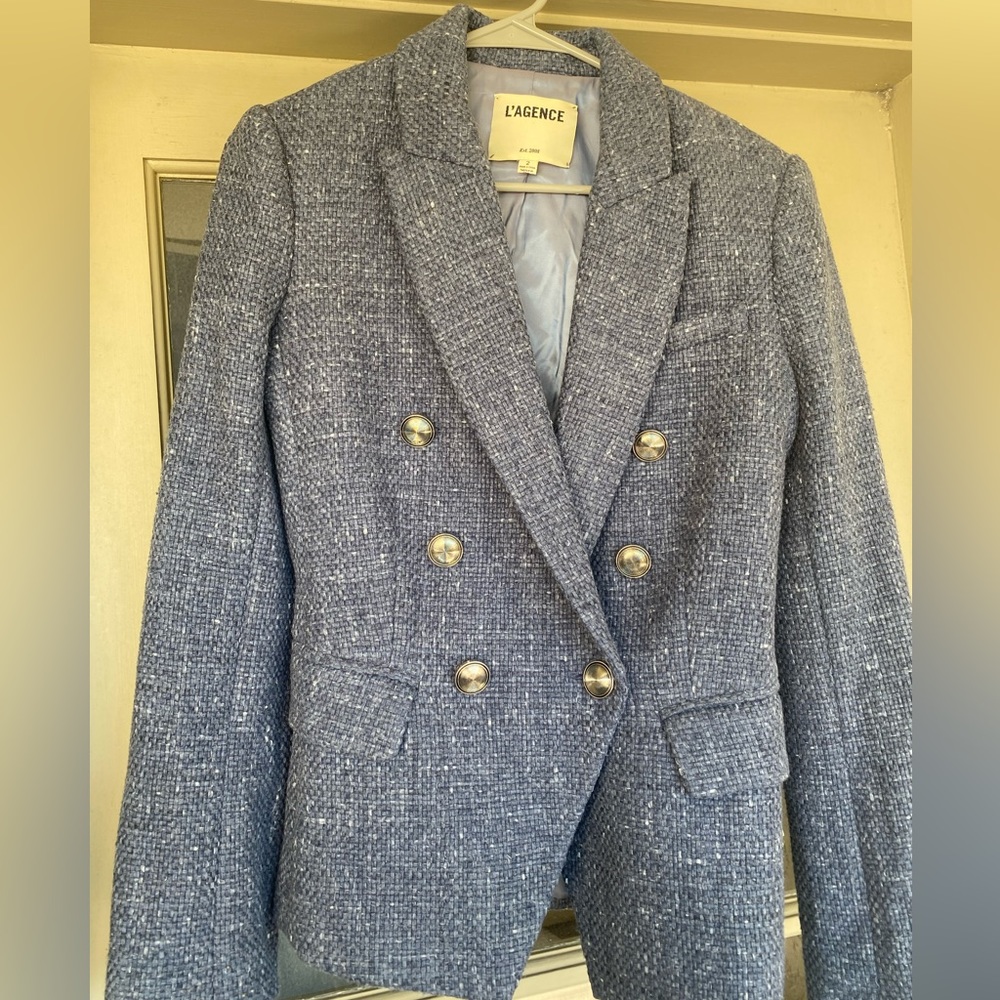 L’Agence - Blue Tweed - Double Breasted Jacket